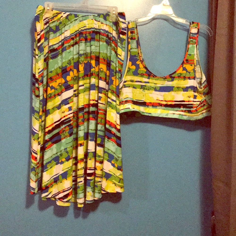 Skirt and crop top set